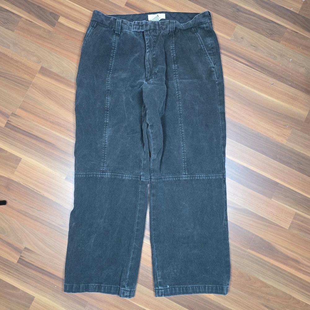 Armani Exchange AX Men's‎ Size 36 Corduroy Pants Charcoal Dark Gray Wide Leg